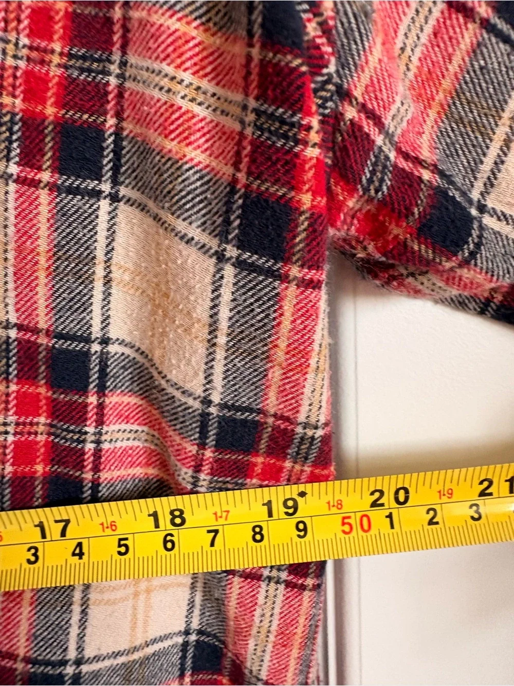 J. Crew Red and Cream Plaid Long-Sleeve Button-Down Shirt